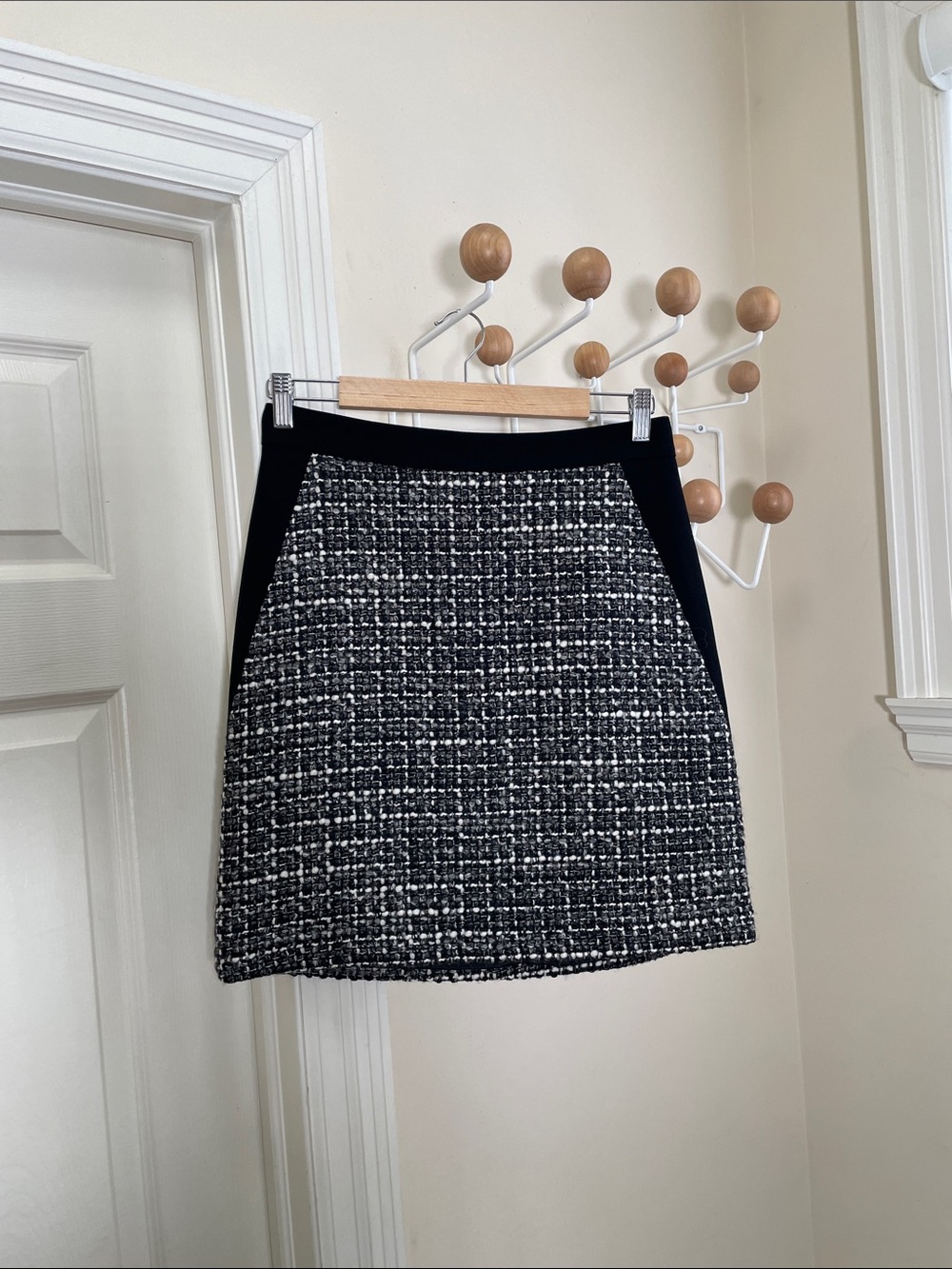 judith & charles - Wool Blend Mini Skirt - Black / White - 6